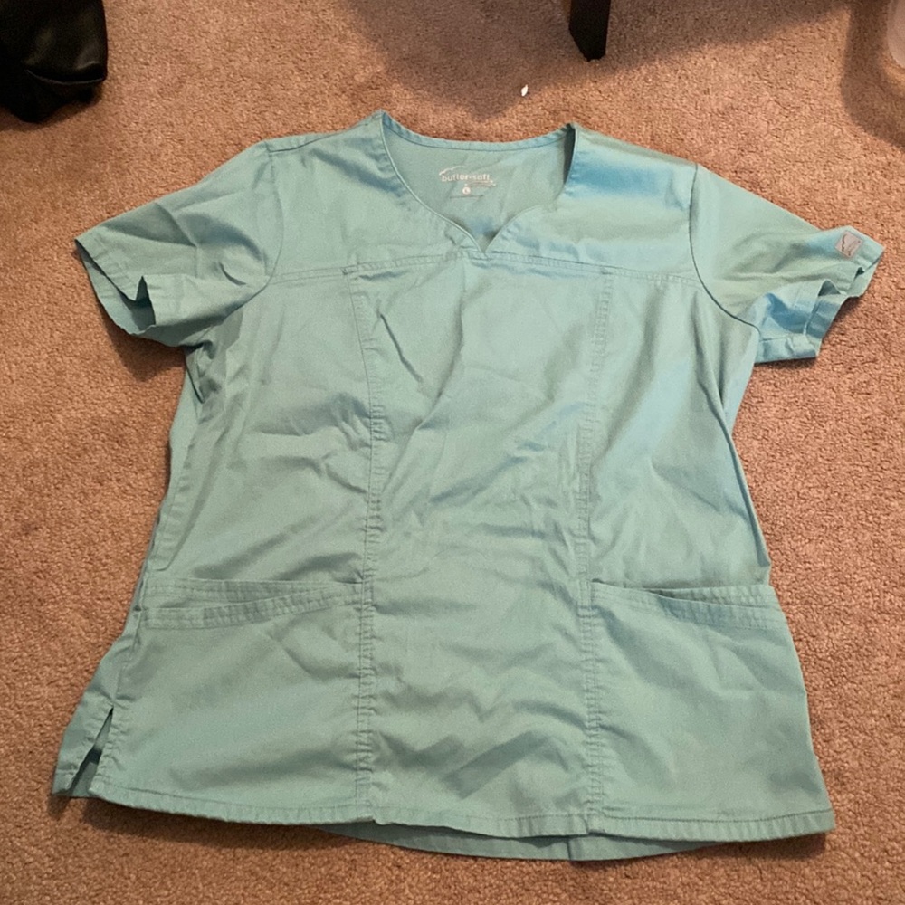 Scrub top and bottom set.